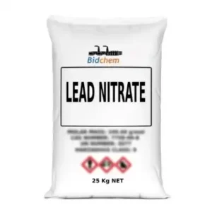 Lead Nitrate 25kg industrial chemical powder packaged for mining and laboratory use