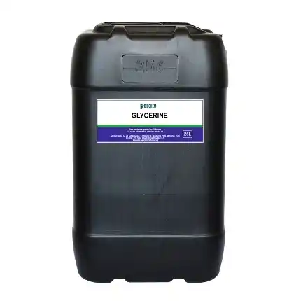 Glycerine 25L food grade glycerol for food manufacturing and agricultural use supplied by Bidchem South Africa