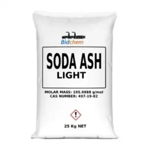 Soda Ash Light 25kg white sodium carbonate powder for industrial and detergent applications