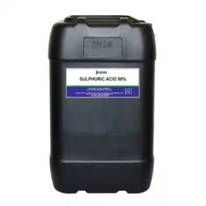 Sulphuric acid 98% in industrial chemical container for professional use